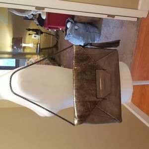 Rafe New York metallic envelope purse-MINT Goat leather and snake skin